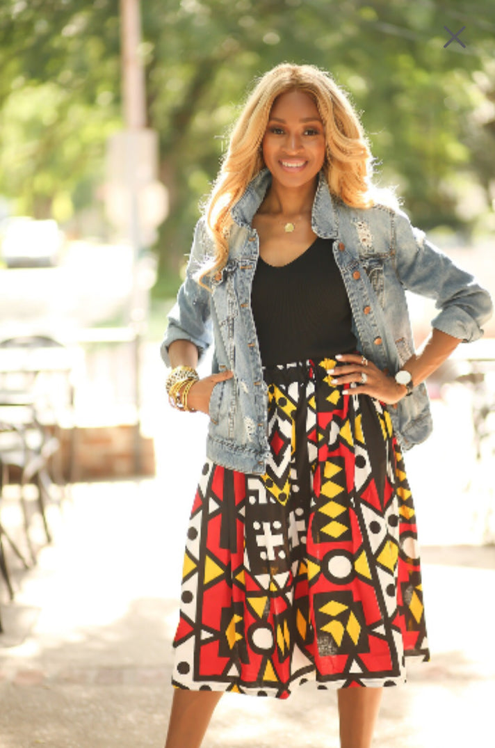 Angolan African Mommy and Me Skirt