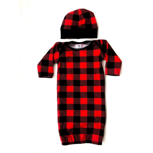 Red Plaid Baby Gown
