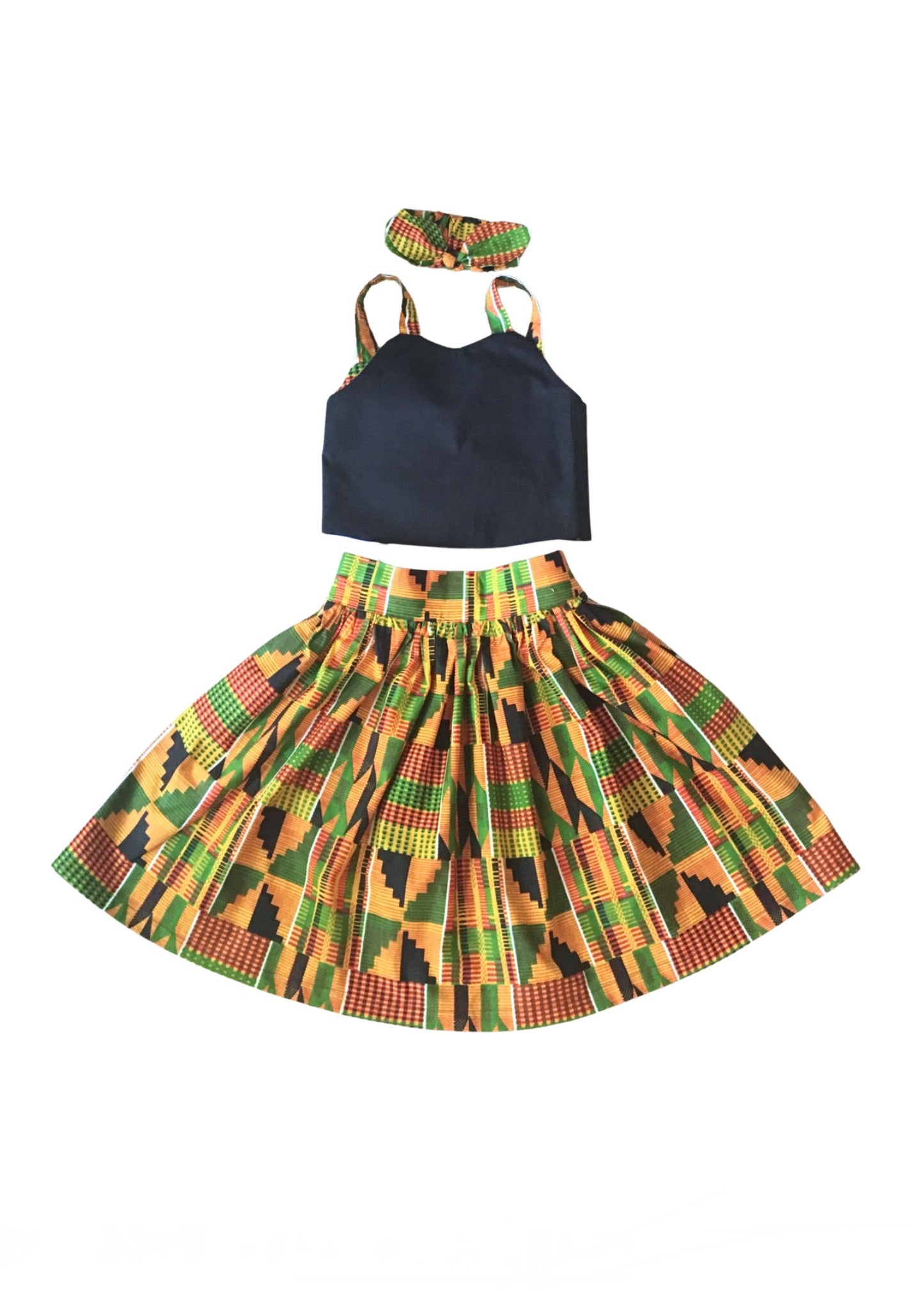 Kente Skirt Set with Crop Top