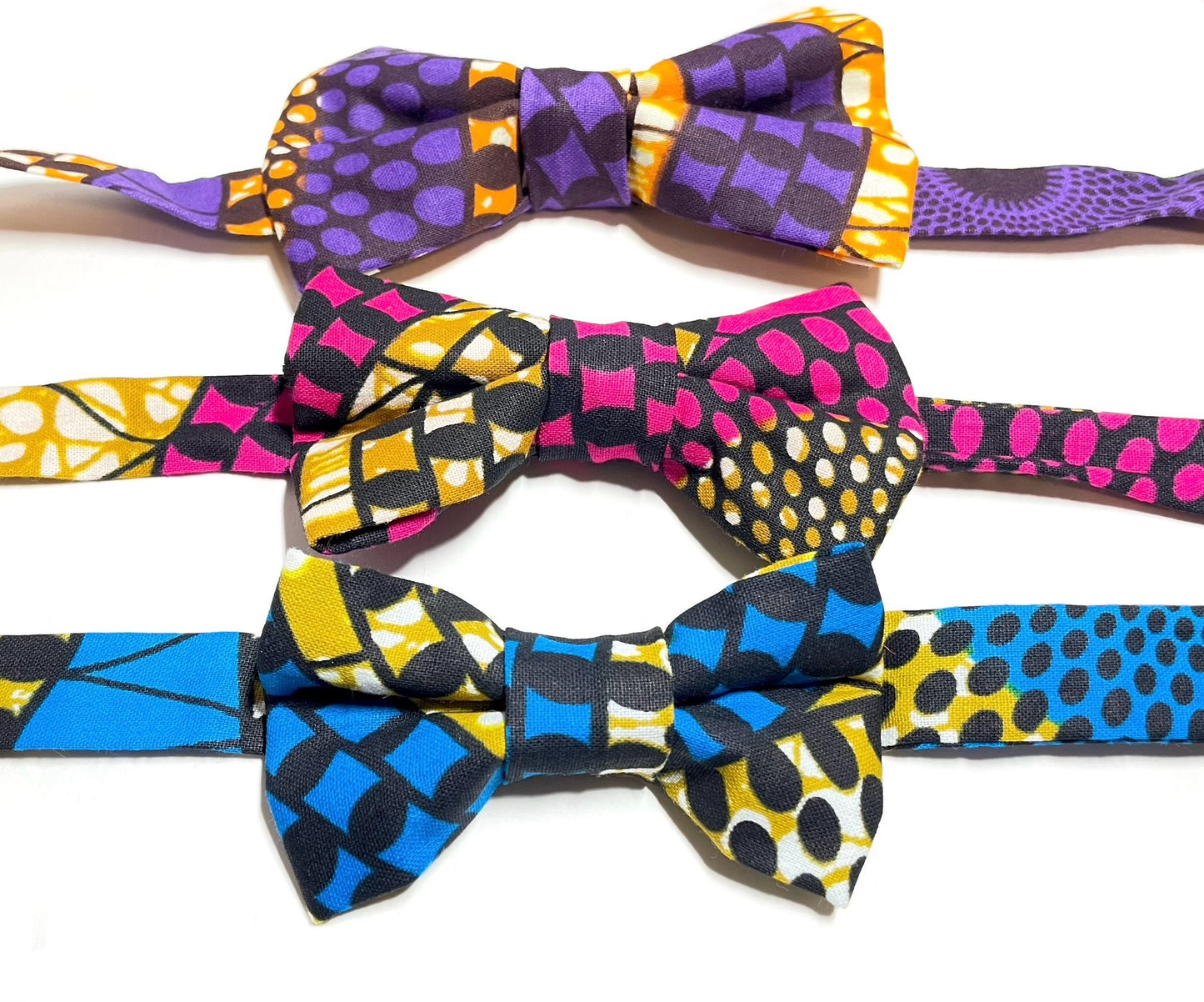 Blue Swirls African Print Bow Tie