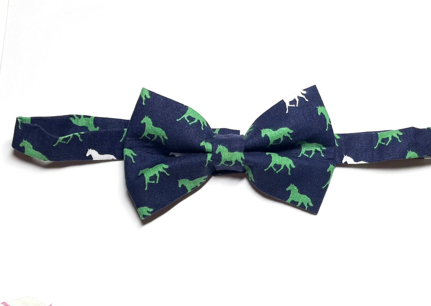 Navy Derby Horses Bow Tie for Men