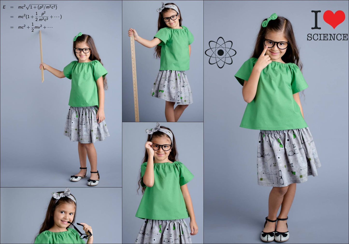Girl’s Geek Maths Skirt Set
