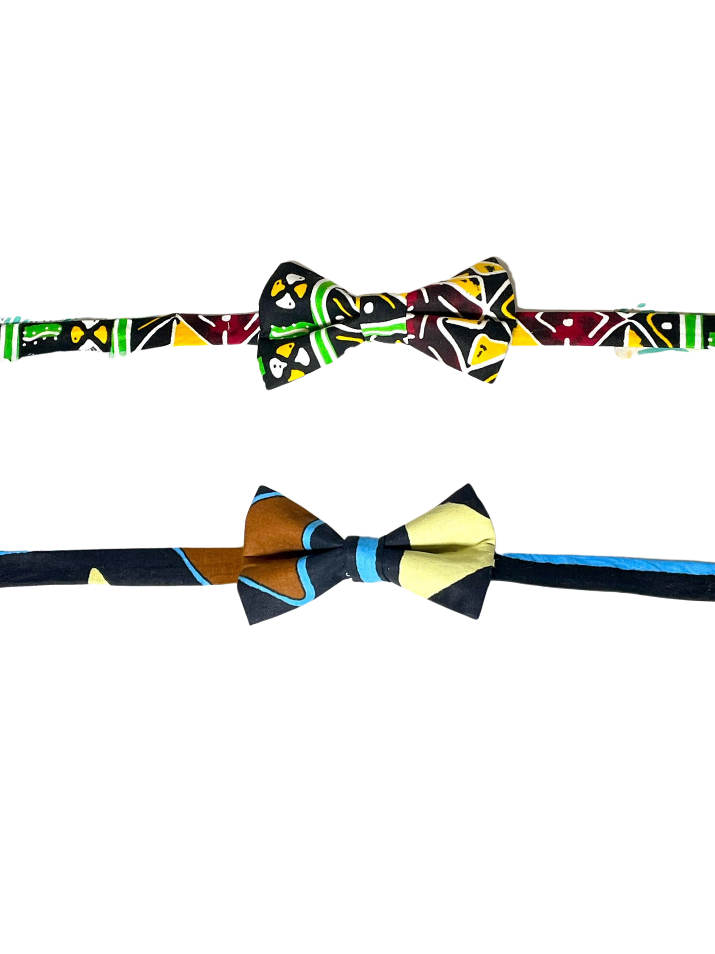African print bow ties.