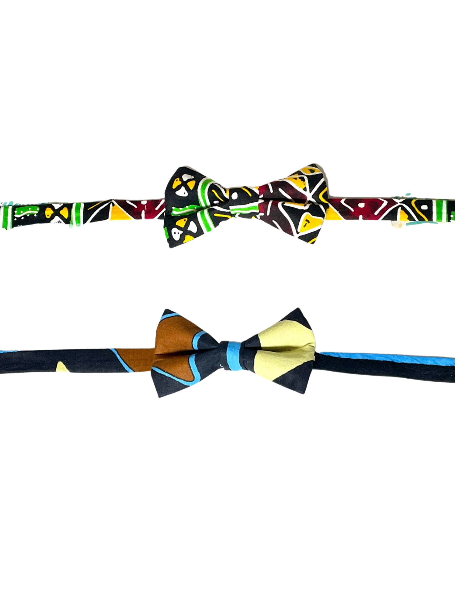 African print bow ties.
