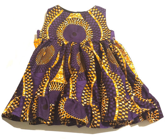 African Purple Swirl Dress