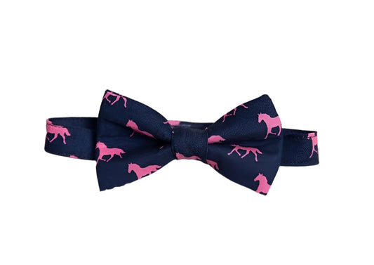 Navy with pink horses bow tie for Kentucky derby and other horse related events
