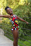 African print red Leo for girls