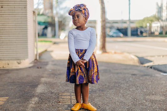 African Purple Skirt and Head Wrap