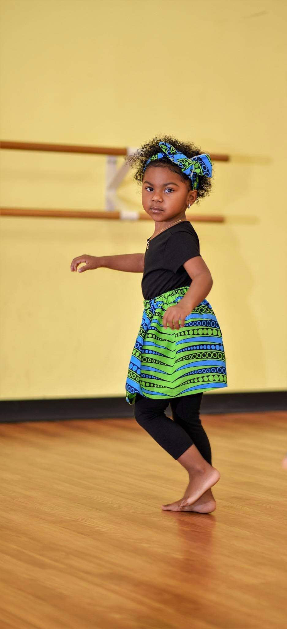 Blue with Green African Skirt Set