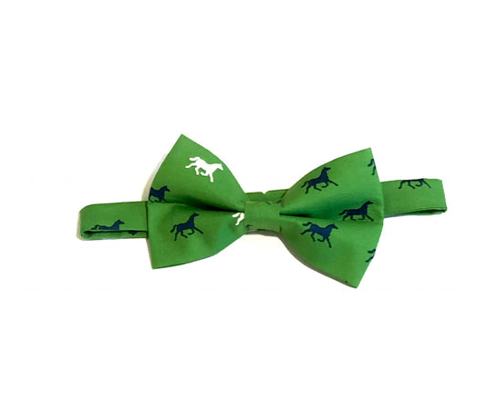 Green Derby Horses Bow Tie