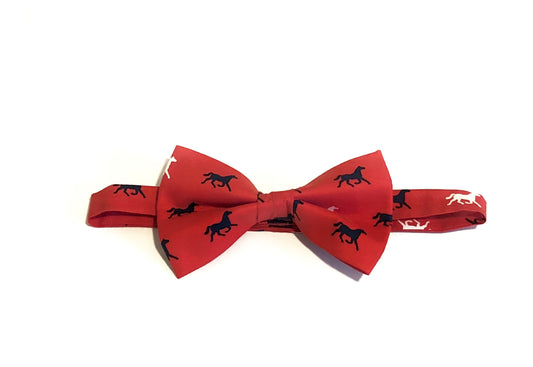 Red Derby Horses Bow Tie