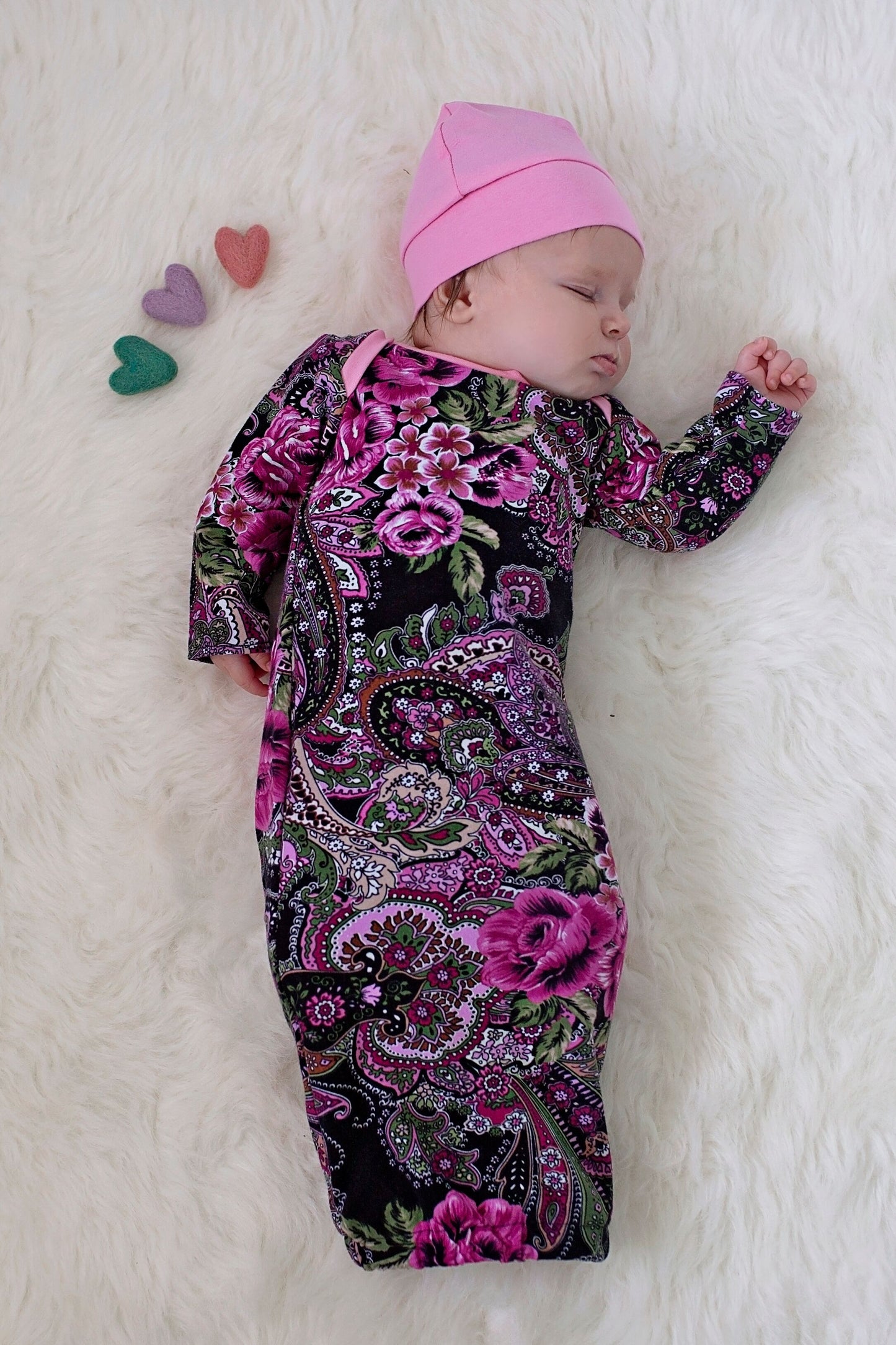 Vestido de bebé floral morado