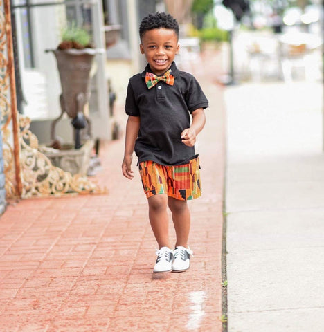 Orange Kente Boy Shorts