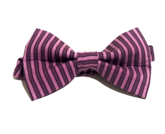 Striped Purple Pre-Tied Bow Tie for Boys and Men. Makes a perfect gift for Christmas or Father’s Day.