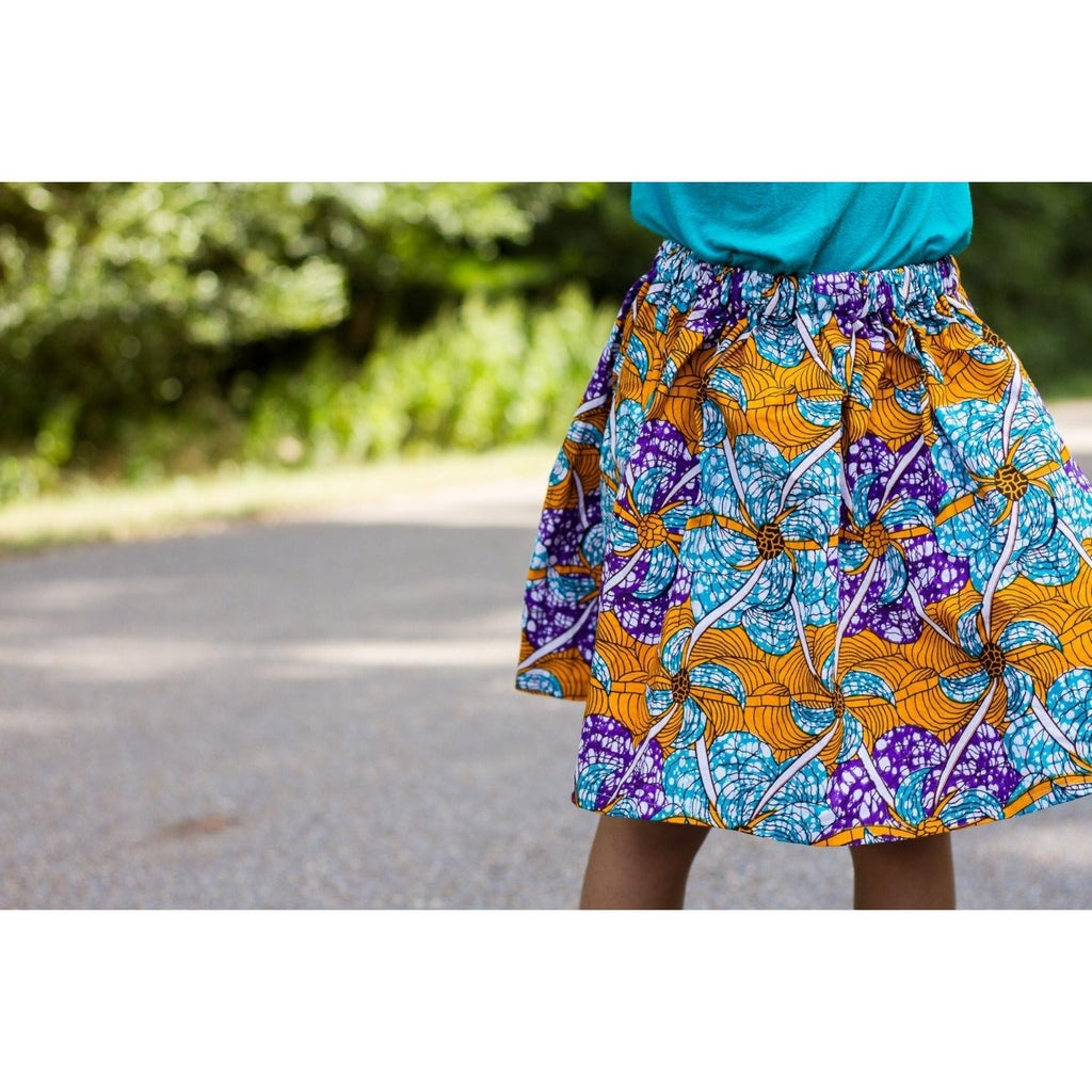 Girls Spring African Ankara Skirt Set