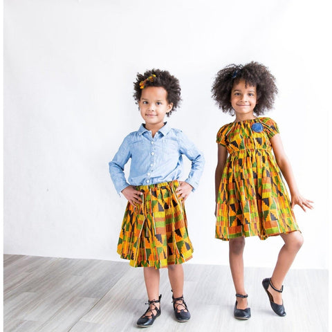 Conjunto de vestido africano Kente Big Sister Little Sister