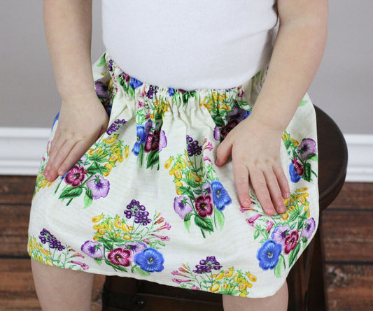 Ivory Floral Skirt