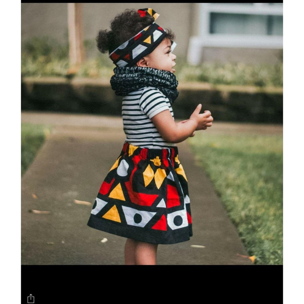 African Angolan Skirt and Head Wrap