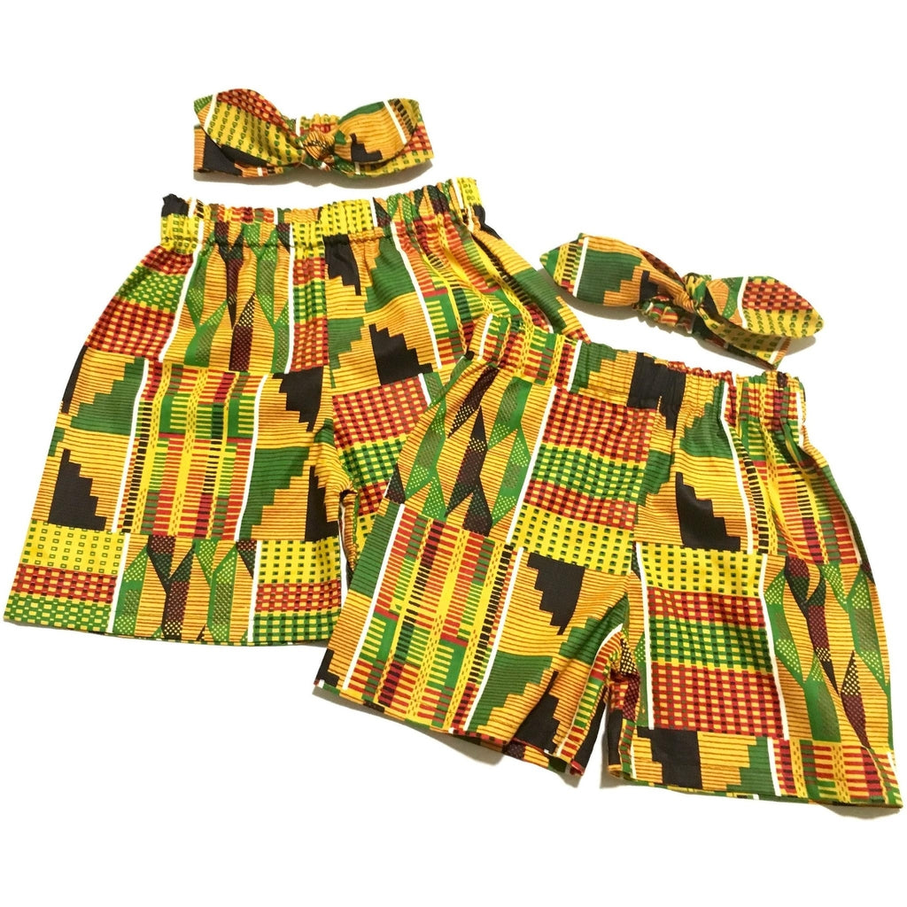Girls African Kente Shorts