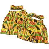 Pantalones cortos Kente africanos para niñas