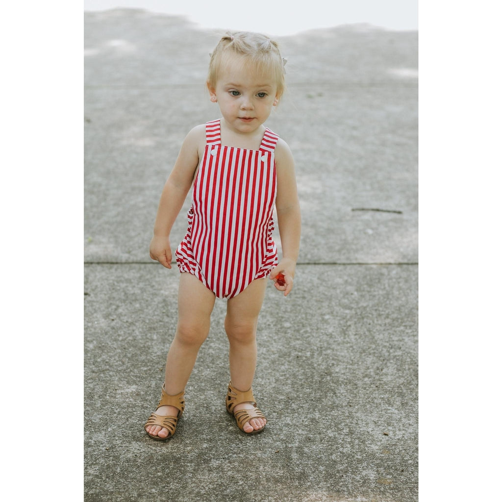 Red Candy Stripe Baby Romper