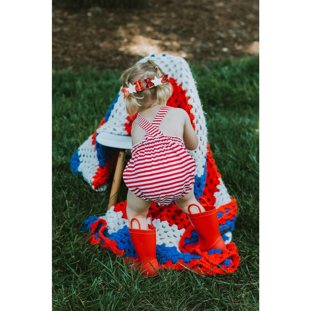 Red Candy Stripe Baby Romper