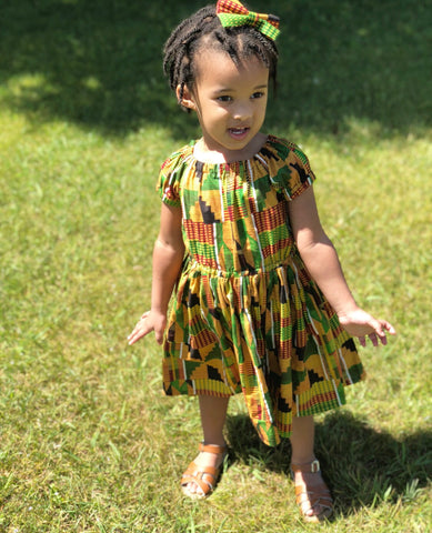 Toddler Kente Peasant Dress